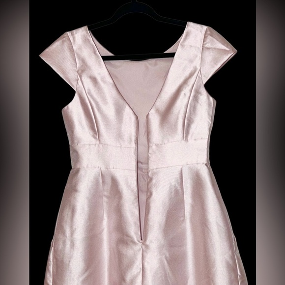 NWT Alfred Sung D767 Pink Cap Sleeve Pleated Skirt Dress with Pockets, Size 6R - Picture 10 of 15